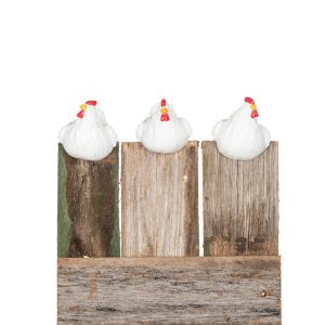 Chicken Pot Sitter Set of 3 White Large