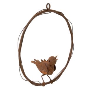 Bird Ring Metal Rust 18cm