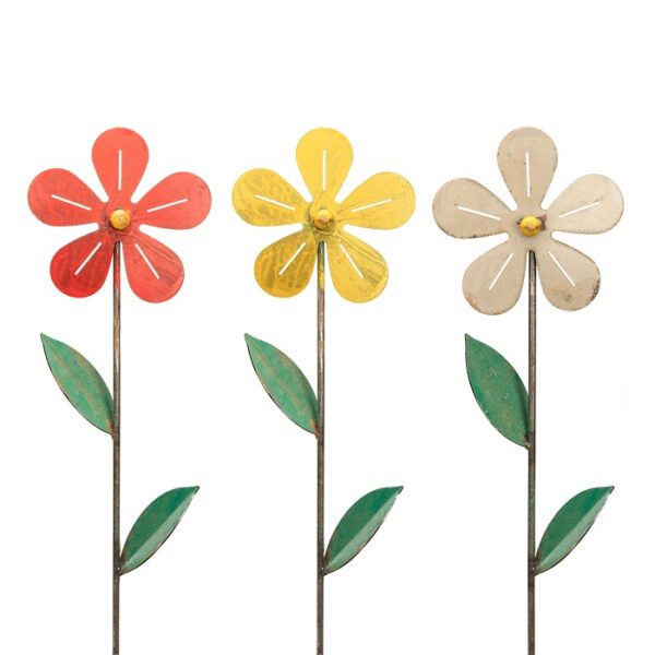 Flower on Metal Stake Large 3 Colours