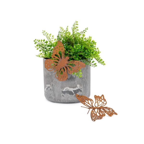 Butterfly Pot Sitter Rust Corten Steel