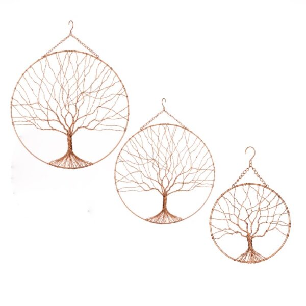 Tree of Life Hanging Wall Art Copper Set 3