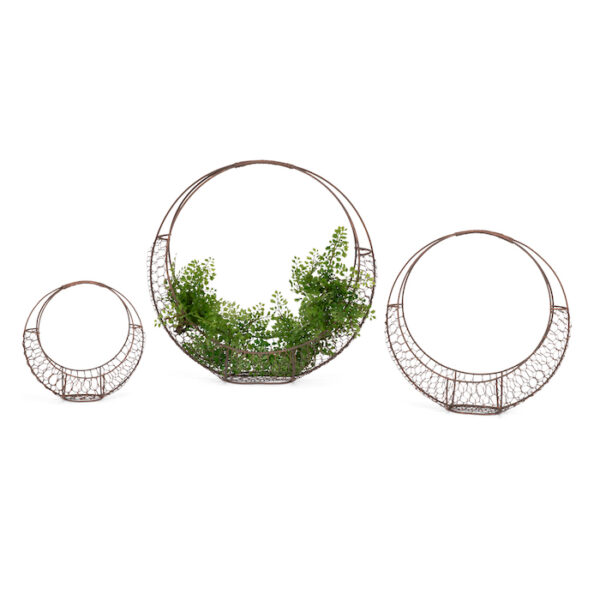 Moon Basket Hanging Wall Art Set 3 brown