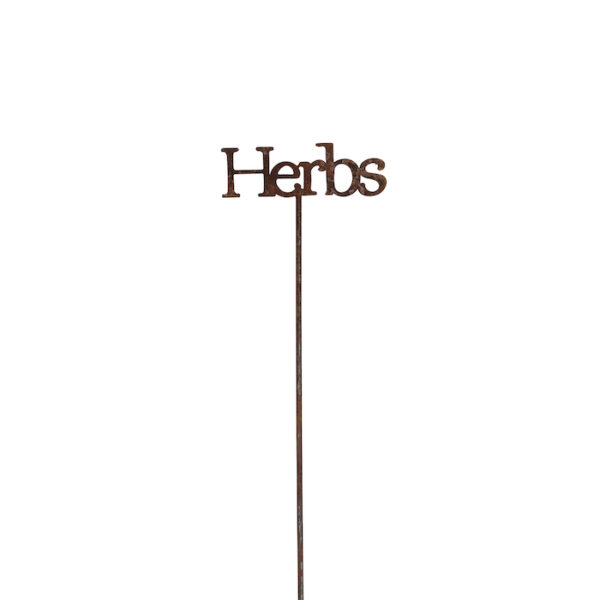 Herb Metal Garden Stake rust