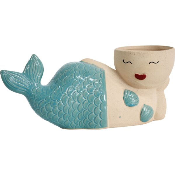 Mermaid Planter Pot Sultry Mist