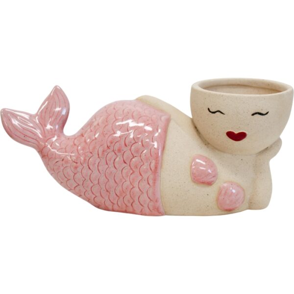 Mermaid Planter Pot Sultry Peach