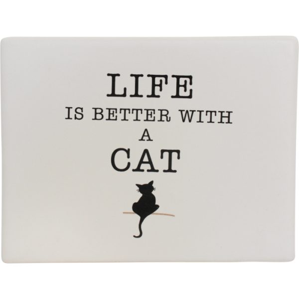 Ceramic Sign Life Cat