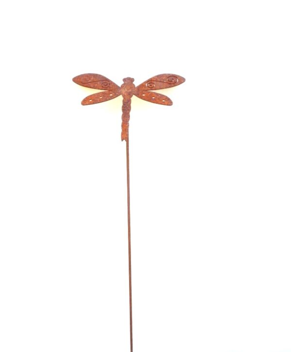 Dragonfly Metal Garden Stake Rust