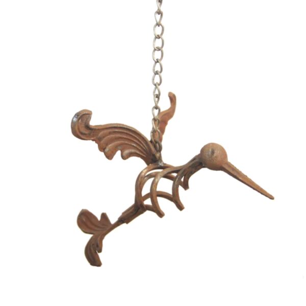 Metal Hanging Hummingbird Rust