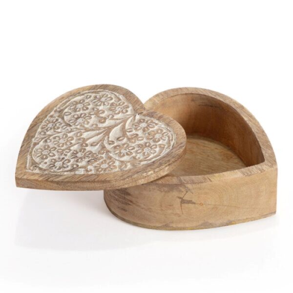 Heart Jewellery Box hand carved