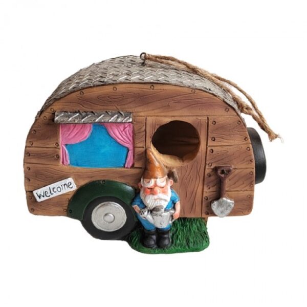 Mini Garden Gnome Caravan Bird House